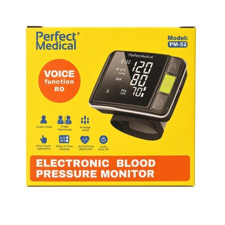 Tensiometru electronic de incheietura cu functie vocala PM-52, Perfect Medical 751047