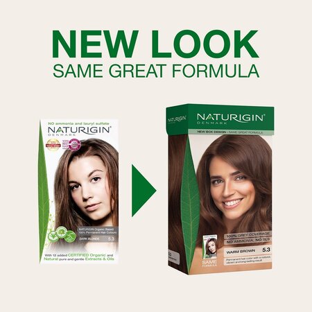 Vopsea de par naturala fara amoniac 5.3 Dark Blonde, 115 ml, Naturigin 624918