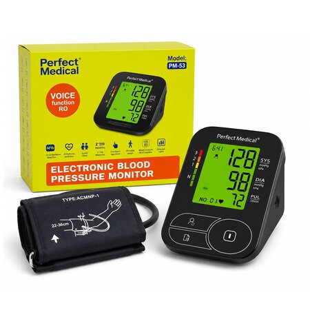 Tensiometru electronic de brat cu fumctie vocala PM-53, Perfect Medical 751086