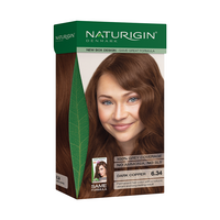 Vopsea de par naturala fara amoniac 6.34 Medium Copper Blonde, 115 ml, Naturigin