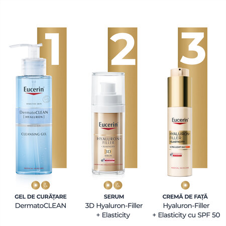 Crema de fata cu SPF50, Hyaluron-Filler + Elasticity, 50 ml, Eucerin 751184
