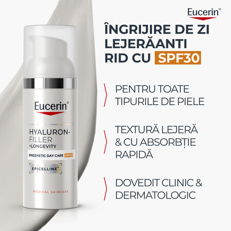 Crema de zi cu SPF30, Epigenetic Hyaluron-Filler cu Epicelline, 50 ml, Eucerin 751197
