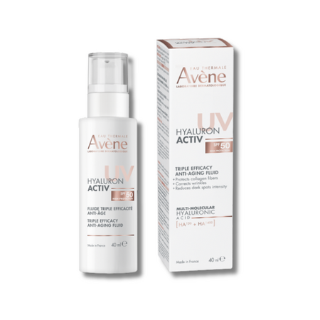 Fluid pentru fata anti-imbatranire cu tripla actiune SPF 50 Hyaluron Activ B3, 40 ml, Avene 751213