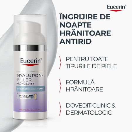 Crema de noapte Epigenetic Hyaluron-Filler cu Epicelline, 50 ml, Eucerin 751236