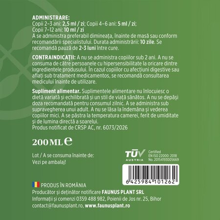 Sirop pentru copii Helmio, 200 ml, Faunus Plant 751435