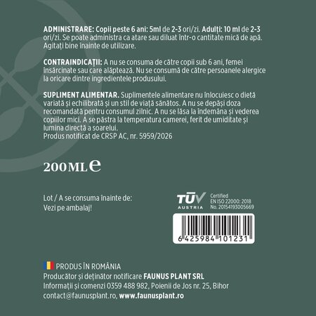 Sirop Respiratorus, 200 ml, Faunus Plant 751456