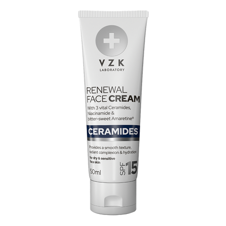 Crema de fata cu ceramide si niacinamide SPF15, Ceramides, 50 ml, VZK