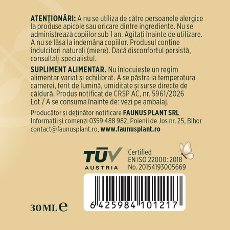 Spray de gat pentru copii Respiratorus, 30 ml, Faunus Plant 751550