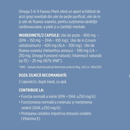 Omega 3-6-9, 60 capsule moi, Faunus Plant 751620
