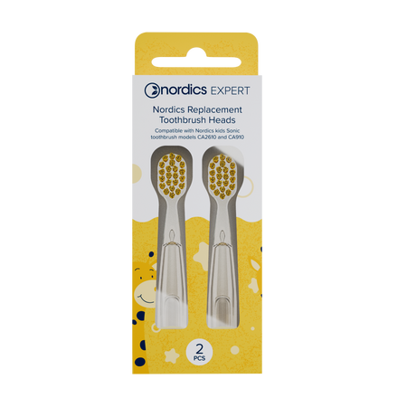Set 2 capete de schimb pentru periutele de dinti CA910/CA2610/CA078, culoare galben, 2 bucati, Nordics