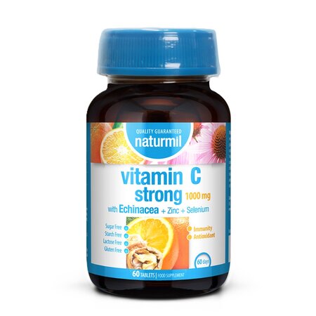 Vitamina C Strong, 1000 mg, 60 tablete, Naturmil