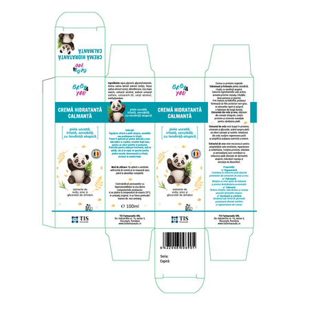 Crema hidratanta pentru piele uscata si atopica Baby 4 You, 100 ml, Tis Farmaceutic 751952