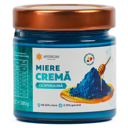 Miere crema cu spirulina albastra, 280 g, Apisrom