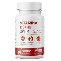 Vitamina D3+K2 Optim, 60 capsule vegetale, Nutrific