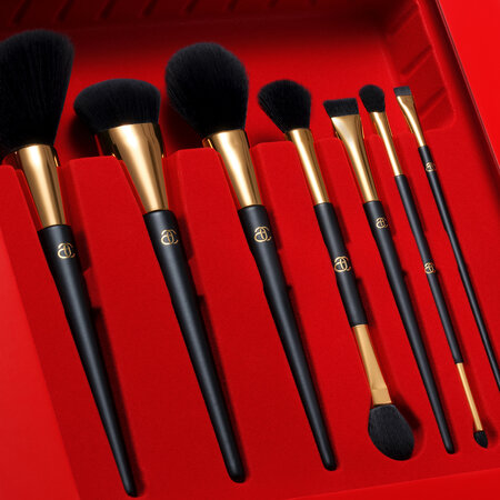 Set profesional de pensule makeup, Red Velvet, 7 pensule, Cucuta Beauty 752615