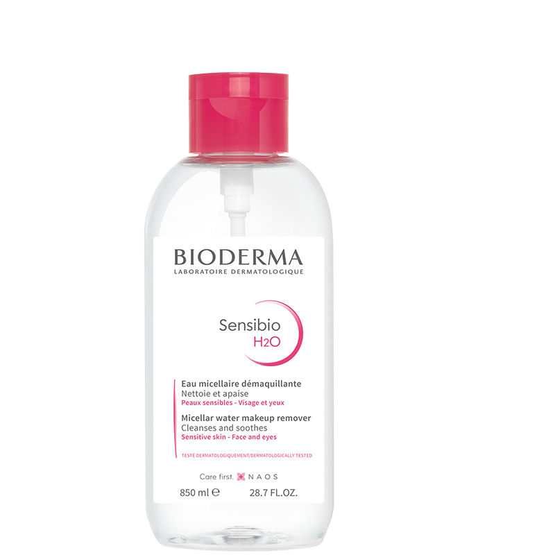 Solutie micelara cu pompa H2O Sensibio, 850 ml, Bioderma