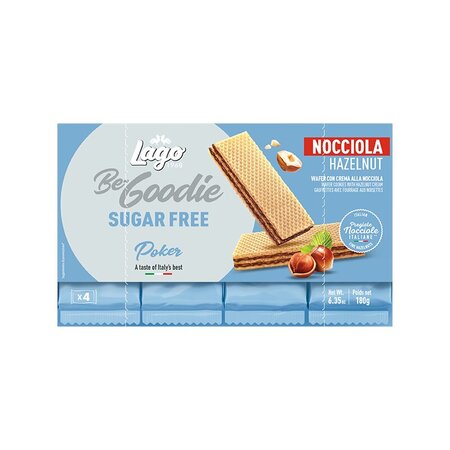 Napolitane cu crema de alune de padure Poker, 180 g, Lago