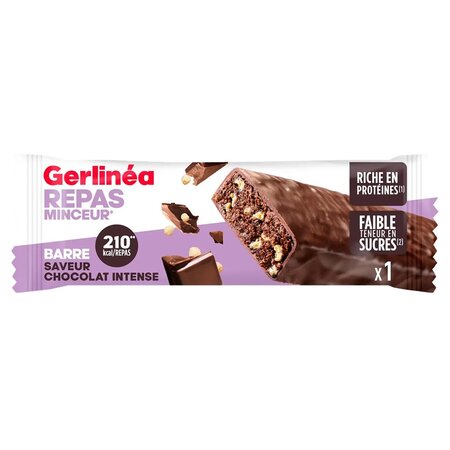 Baton proteic cu ciocolata neagra, 62 g, Gerlinea