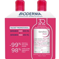 Pachet Solutie micelara Sensibio H2O, 500 ml + 250 ml, Bioderma