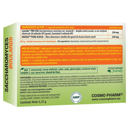 Saccharomyces boulardii, 10 capsule enterosolubile, Cosmo Pharm 753350