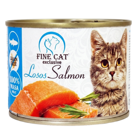Hrana umeda cu somon pentru pisici Exclusive Losos Salmon, 200 g, Fine Cat