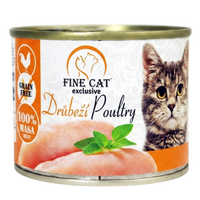 Hrana umeda cu carne de pasare pentru pisici Exclusive Drubezi Poultry, 200 g, Fine Cat