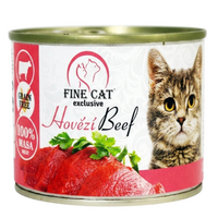 Hrana umeda cu vita pentru pisici Exclusive Hovezi Beef, 200 g, Fine Cat
