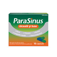 Parasinus raceala si tuse, 500 mg/6,1 mg/100 mg, 16 capsule, Haleon