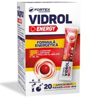 Vidrol Energy, 20 plicuri lichide x 15 ml, Fortex Nutraceuticals