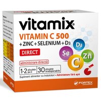 Vitamina C + Zinc + Seleniu + D3 Vitamix Direct, 30 plicuri orodispersabile, Fortex Nutraceuticals