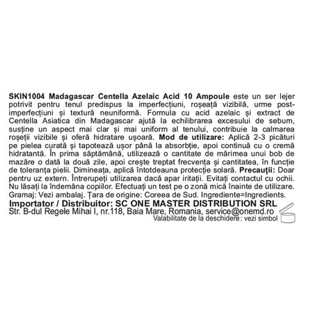 Ser de fata, Madagascar Centella Azelaic Acid 10 Ampoule Lab In Nature, 30 ml, Skin1004 753646