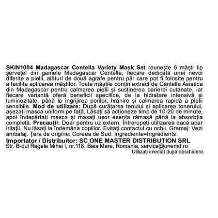 Set masti tip servetel, Madagascar Centella Variety Mask Set, 6 bucati, Skin1004 753693