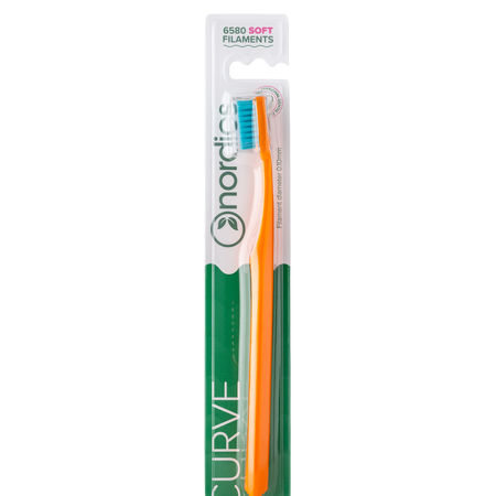 Periuta de dinti cu 6.580 de peri Soft, culoare portocaliu, 1 bucata, Nordics