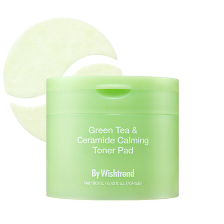 Dischete tonice, Green Tea and Ceramide Calming Toner Pad, 70 bucati, By Wishtrend 753712