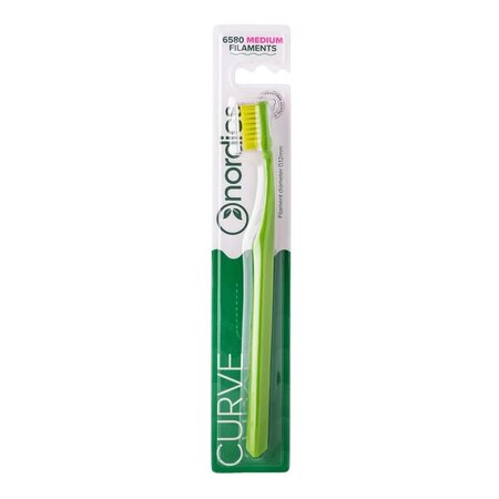 Periuta de dinti cu 6.580 de peri Medium, culoare Verde Deschis, 1 bucata, Nordics