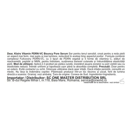 Ser de fata, Vitamin PDRN Bouncy Pore Serum, 35 ml, Klairs 754162