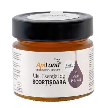 Miere poliflora cu ulei esential de scortisoara, 250 g, Apiland