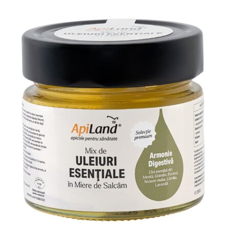 Miere de salcam cu mix de uleiuri esentiale, 250 g, Apiland