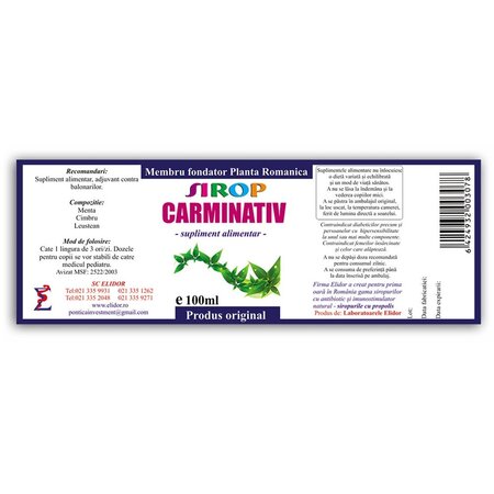 Sirop Carminativ, 100 ml, Elidor 754604