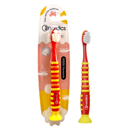 Periuta de dinti pentru copii 4+ ani Rocket 10500 Super Soft, culoare rosu-galben, 1 bucata, Nordics
