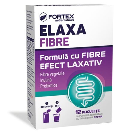 Elaxa Fibre, 12 plicuri, Fortex Nutraceuticals