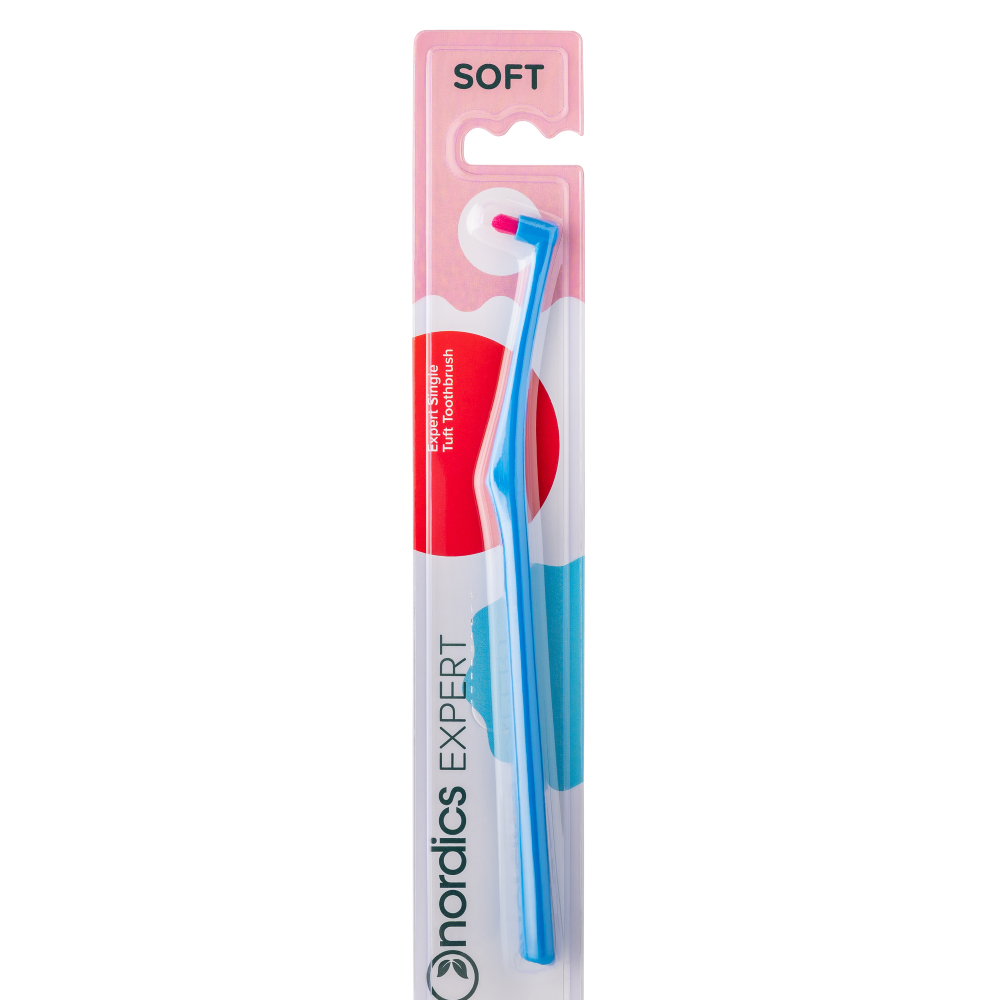 Periuta de dinti pentru curatare de precizie Expert Single Tuft Soft, culoare albastru, 1 bucata, Nordics