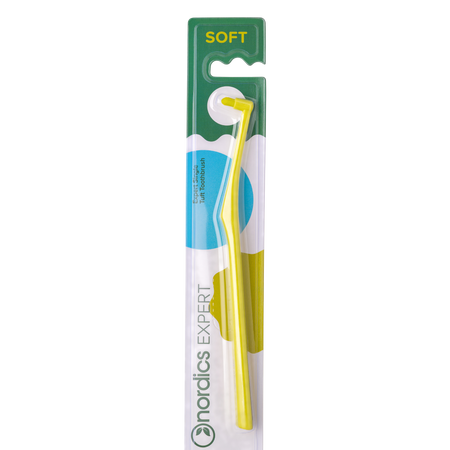 Periuta de dinti pentru curatare de precizie Expert Single Tuft Soft, culoare galben, 1 bucata, Nordics