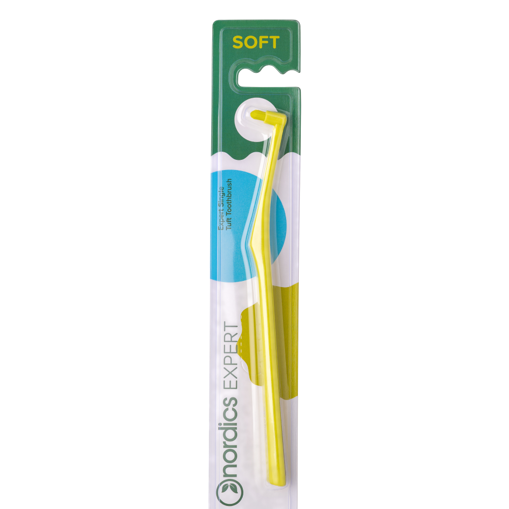 Periuta de dinti pentru curatare de precizie Expert Single Tuft Soft, culoare galben, 1 bucata, Nordics