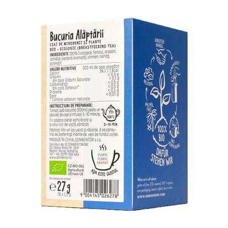 Ceai Bio Bucuria alaptarii, 18 plicuri, Sonnentor 754950