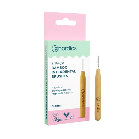 Periute interdentare din bambus, 0,40 mm, 8 bucati, Nordics
