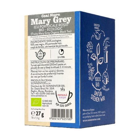 Ceai negru Bio Mary Grey, 18 plicuri, Sonnentor 755061