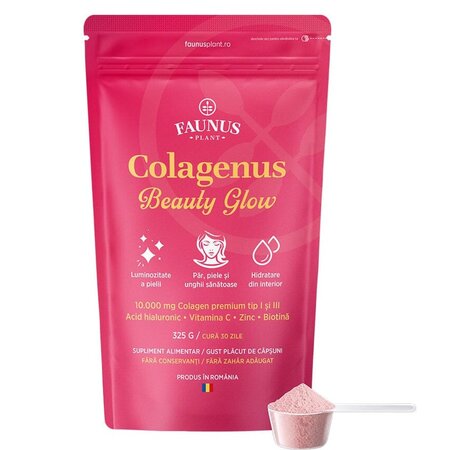 Colagen cu acid hialuronic si vitamina C Colagenus Beauty Glow, 325 g, Faunus Plant 755098