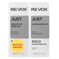 Pachet Ser cu 2% acid salicilic + Ser cu 10% niacinamide Just, 30 ml + 30 ml, Revox