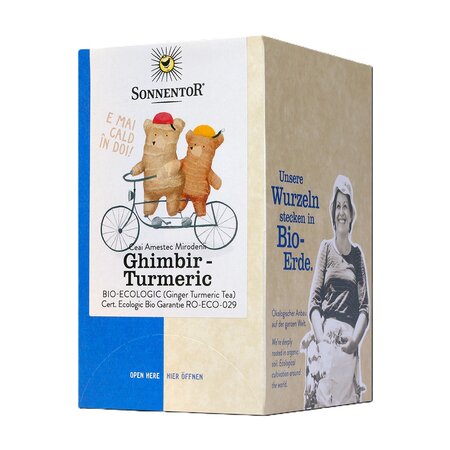 Ceai Bio cu ghimbir si turmeric, 18 plicuri, Sonnentor